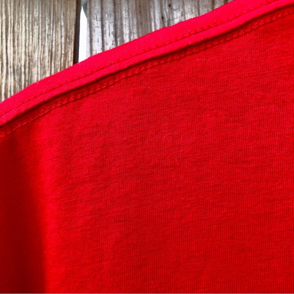 George Tee Solid Red Shirt Top Sz. Large - Picture 4 of 7